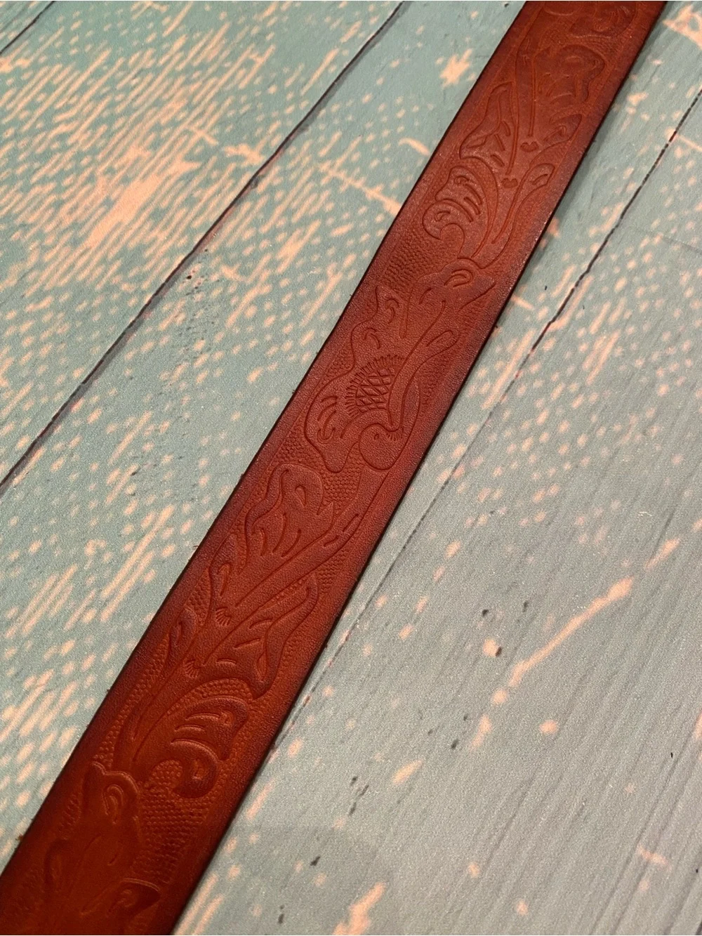 J. Crew Brown Leather Belt with Hammered Brass Buckle - Picture 10 of 14